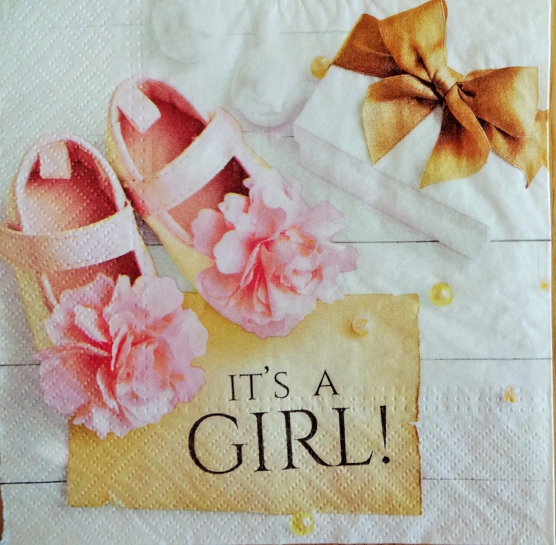 4 Baby Shower Paper Napkins Floral Napkins Lunch Napkins Etsy