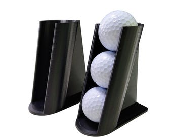 3 Ball, Golf Ball Display Stand, Mount, Holder, Trophy, Black, NEW