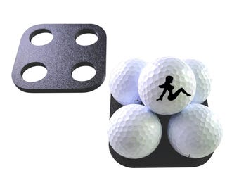 Pyramid Golf Ball Display Stand, Square, Mount, Holder, Trophy, Black, NEW, Holds 5 Balls