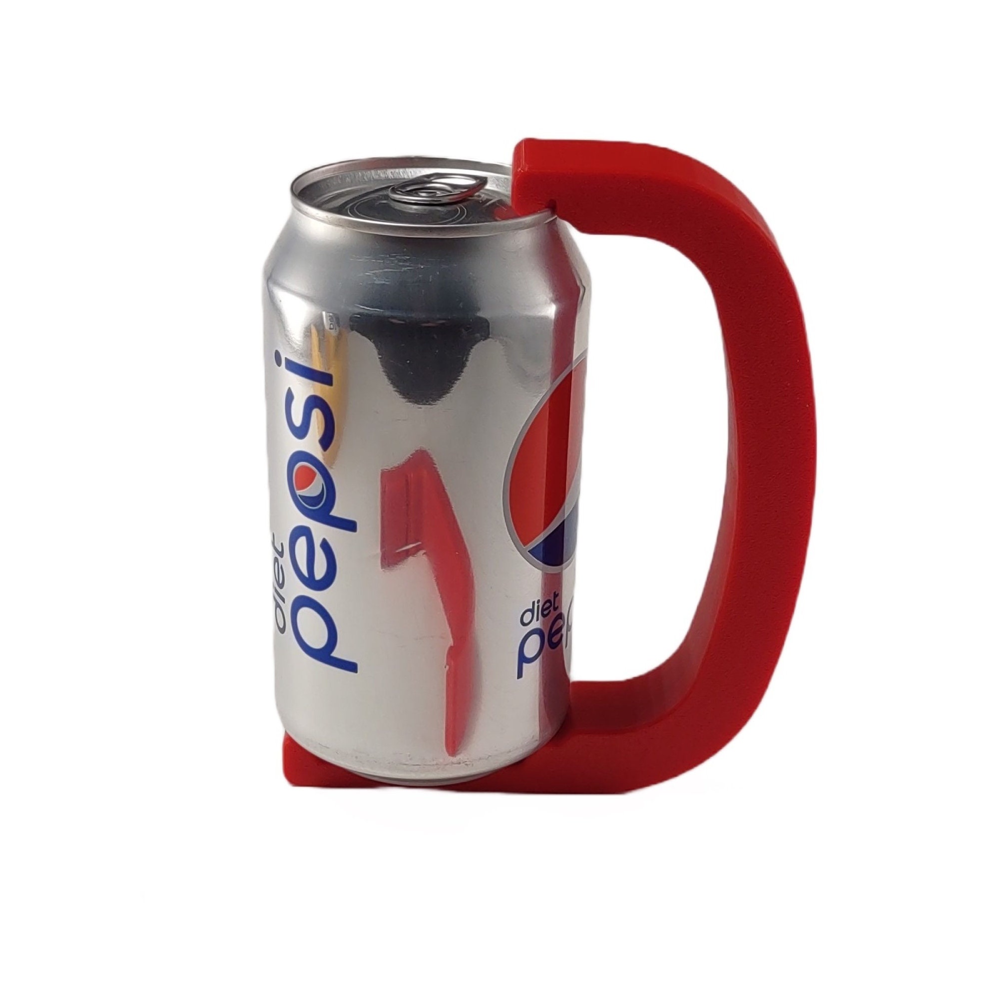 12 oz Beer Can / Soda Can Holder, Handle, Turn you Can into a Mug, Style B  Red