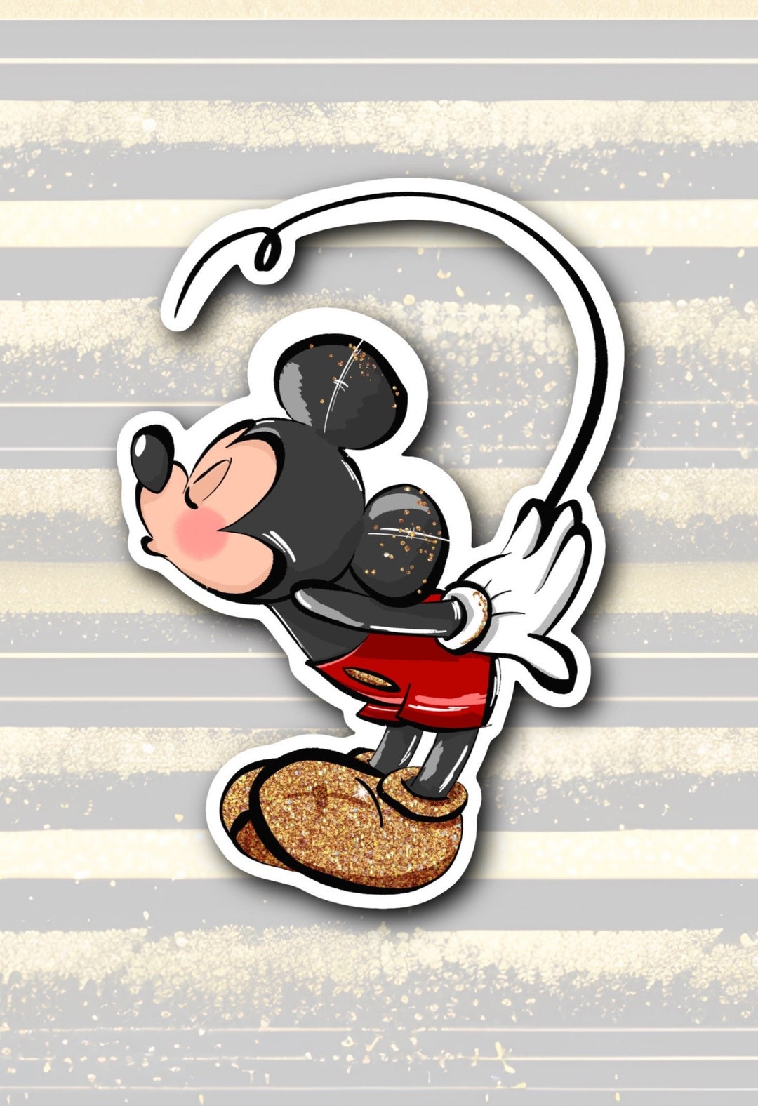 Mickey Vinyl Sticker for Water Bottle Laptop or Hard Etsy
