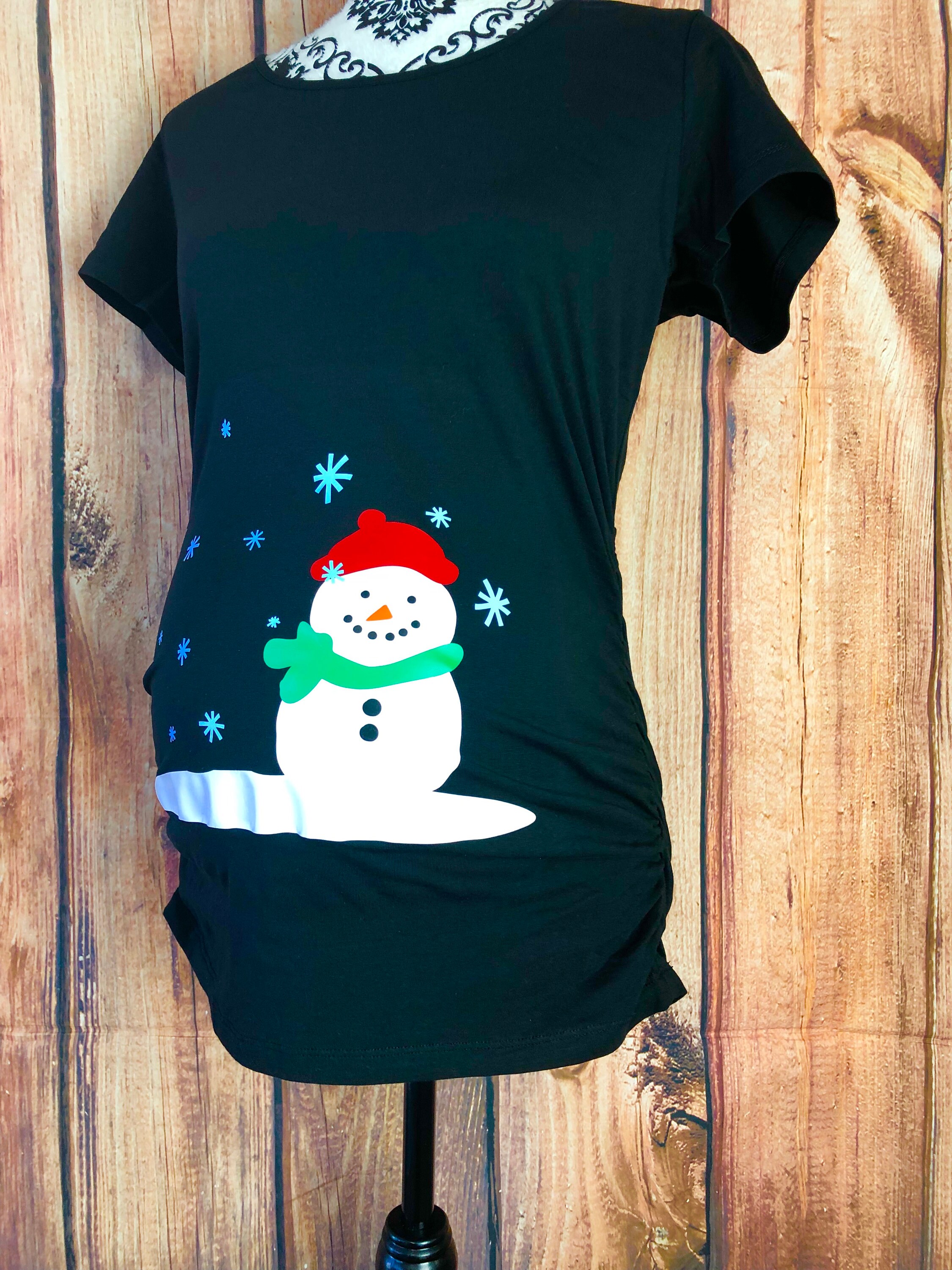 Snowman Christmas Maternity Shirt Holiday Maternity Shirt Etsy Christmas Maternity Shirt