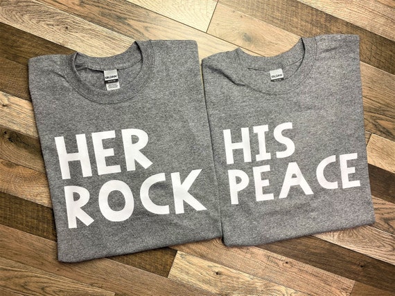Her Rock His Peace Couples Shirts 