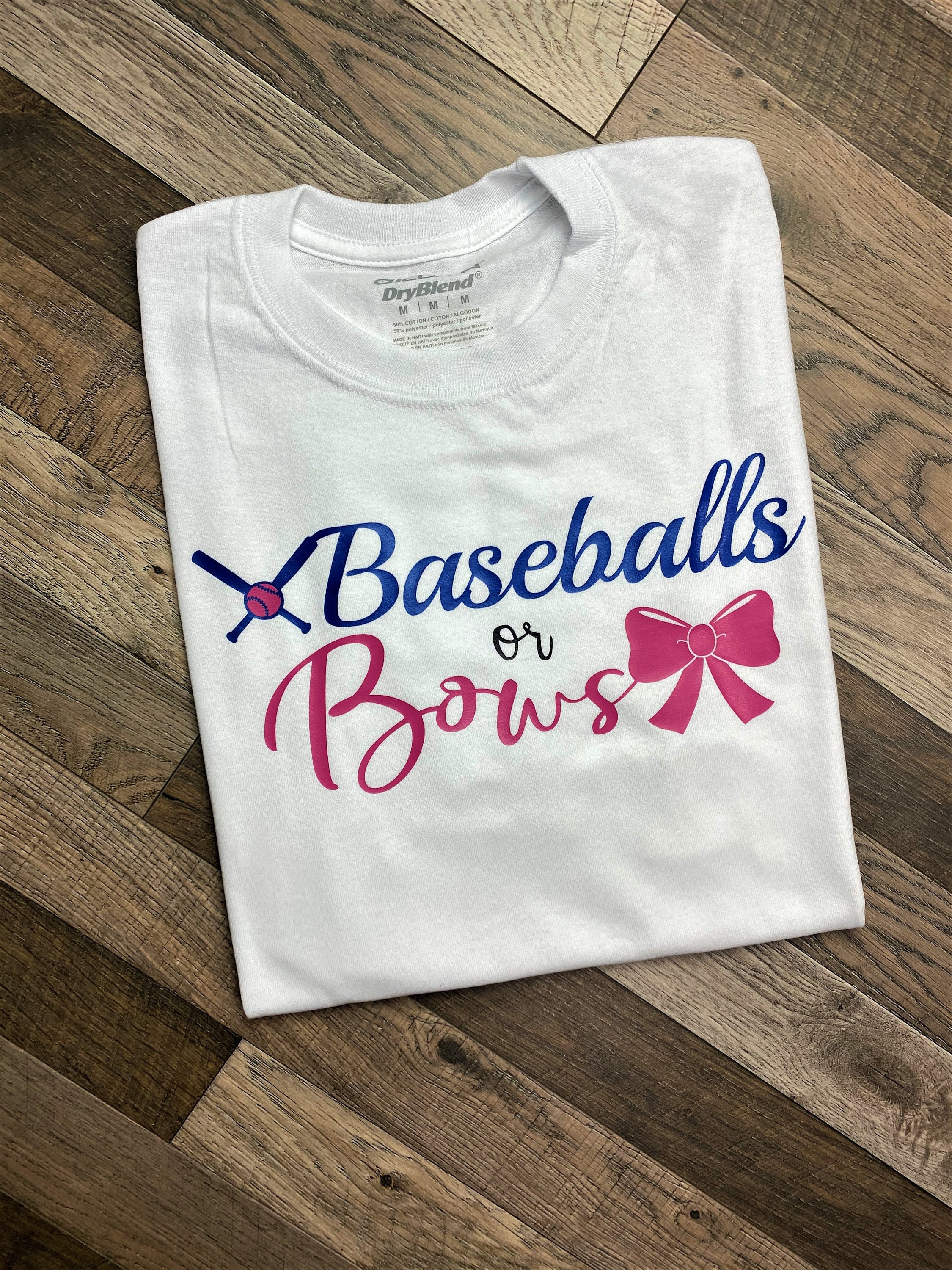 Baseball or Bows Gender Reveal Shirts Baseball Gender Reveal - Etsy