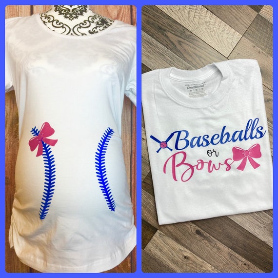 Baseball or Bows Gender Reveal Shirts Gender Reveal Baseball - Etsy
