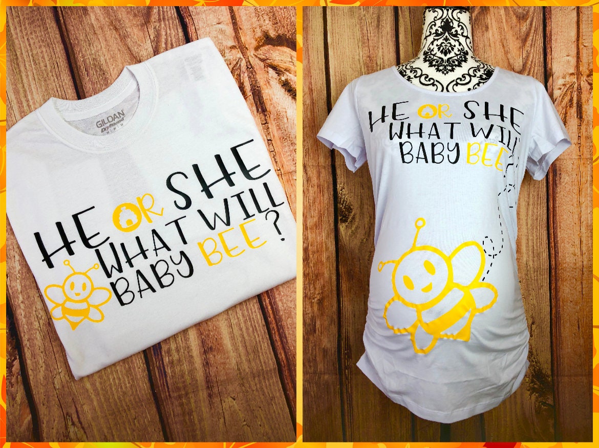 He Or She What Will Baby Bee Couples Gender Reveal Shirts Bee Etsy