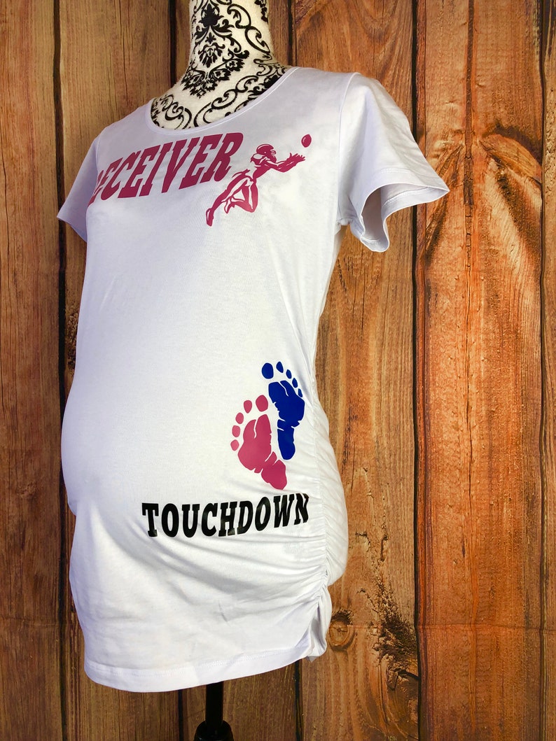 Football Receiver Gender Reveal Maternity Shirt Football | Etsy