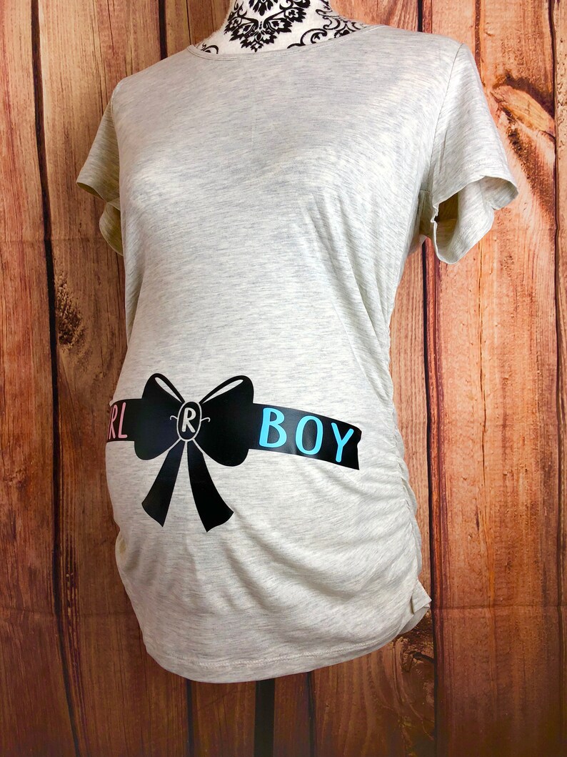 Boy Or Girl Gender Reveal Maternity Shirt Girl Or Boy Gender Etsy