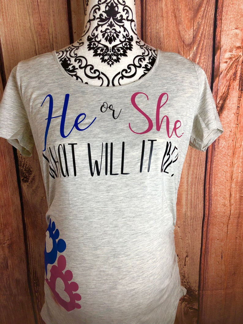 He or she what will it be gender reveal shirt pink or blue etsy