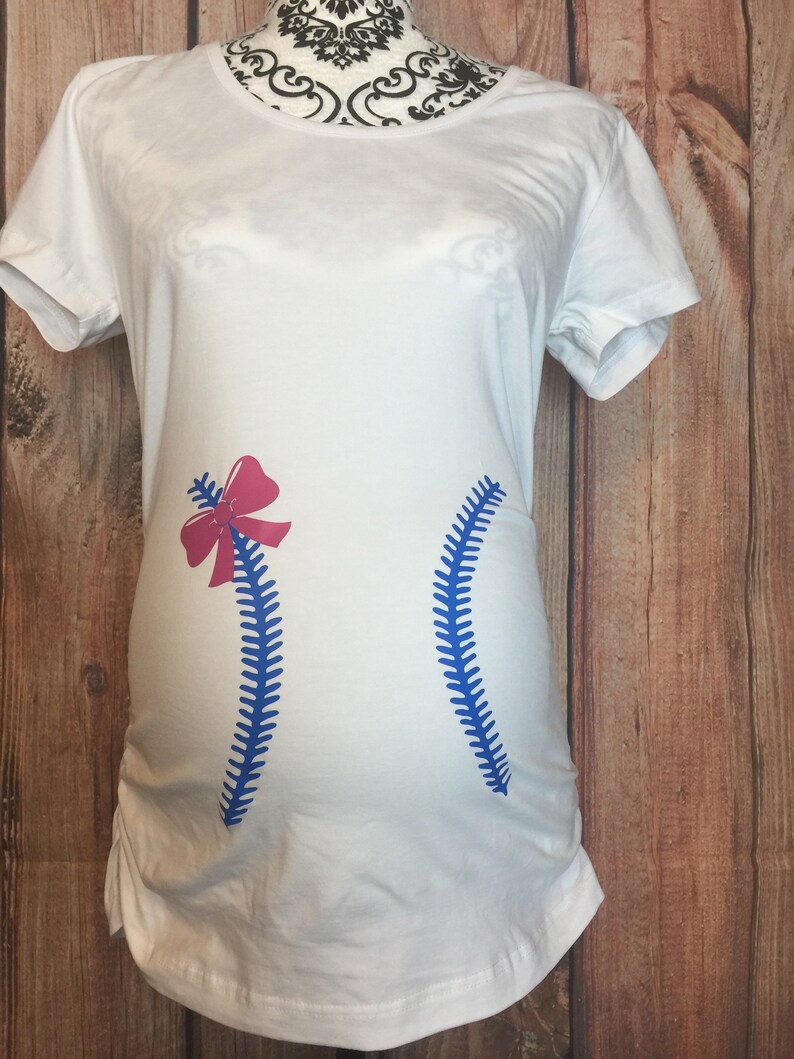 Baseball or Bows Gender Reveal Shirts Gender Reveal Baseball Etsy