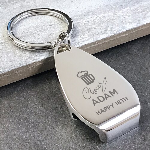 Engraved BIRTHDAY Bottle Opener KEYRING Gift Personalised Etsy UK