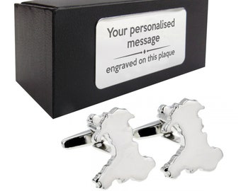 South Korea Flag Cufflinks Personalised Engraved Keepsake Box