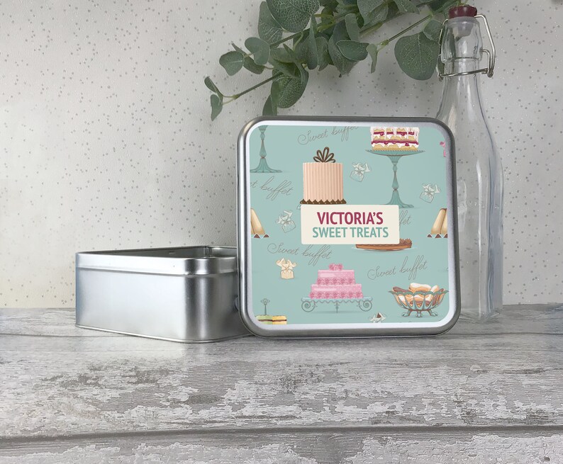 Personalised Metal Tin Storage Box Gift Idea Cake Tin Sweet Etsy UK