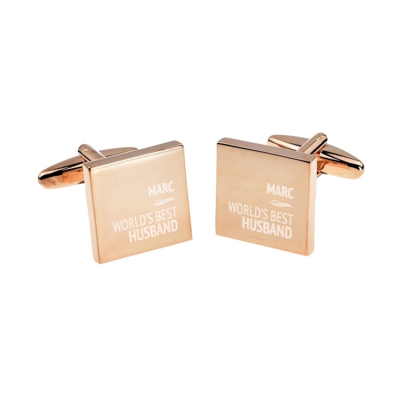 Peronalised Engraved World/'s Best HUSBAND cufflinks gift rose gold cuff links personalised R-PT8