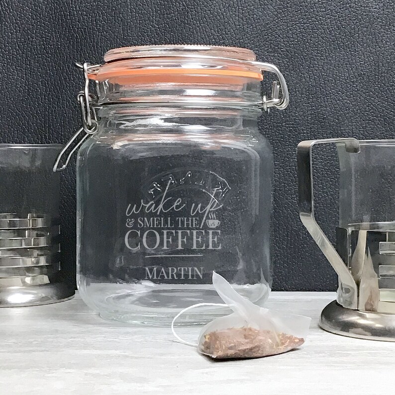 Engraved Coffee Jar Glass Kilner Storage Jar Gift Idea Etsy UK