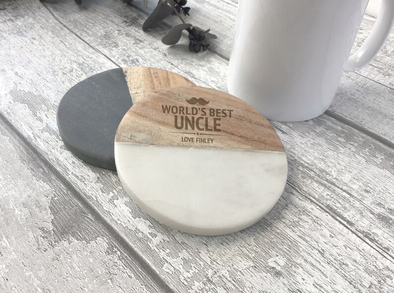 WB0-WB Engraved coaster gift slate /& wood drinks mat personalised World/'s Best