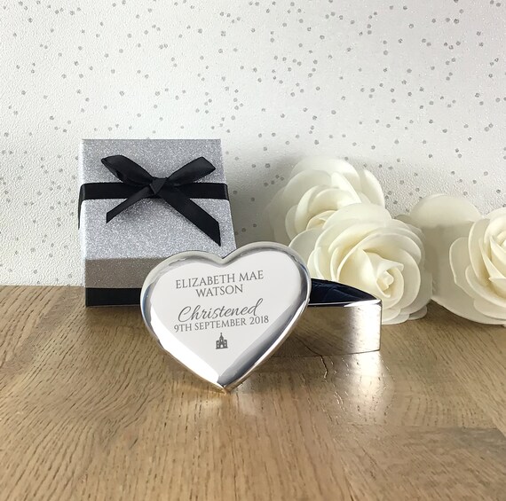 Engraved Trinket Box Christening Baptism Gift Engraved Trinket Box Christening Baptism Gift