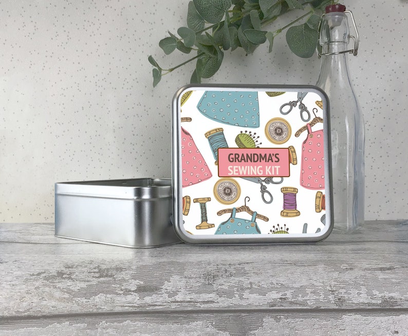 Personalised Sewing Box Gift Metal Tin Box Sewing Kit Craft Etsy UK