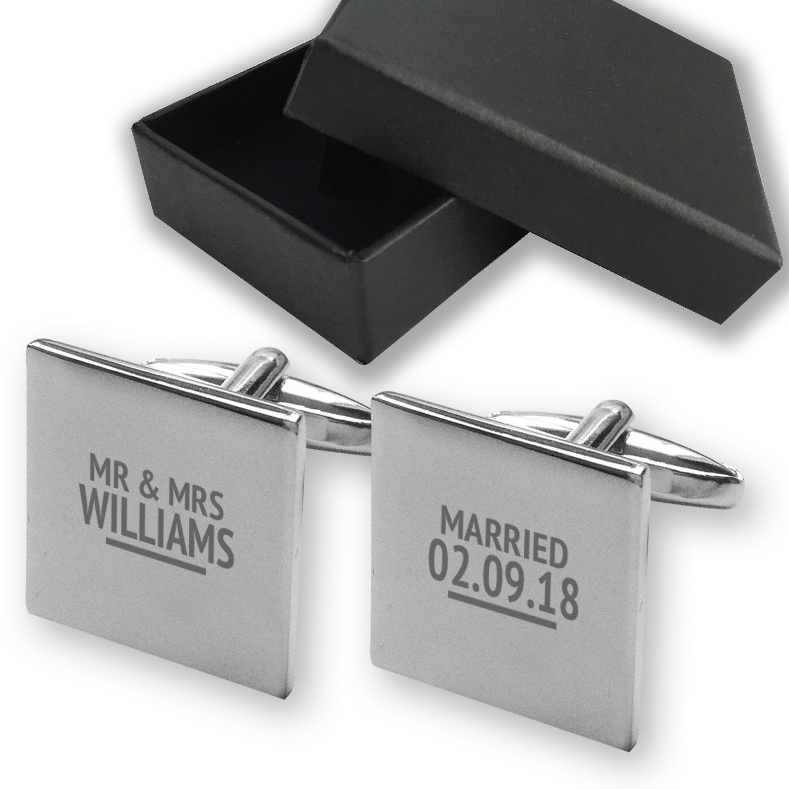 Black Square Wedding Day Cufflinks Groom and other titles available Gift 
