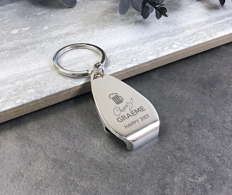 Engraved BIRTHDAY Bottle Opener KEYRING Gift Personalised Etsy