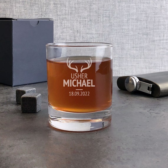 Personalised Engraved Whisky Glass for Wedding Dad Best Man Usher Gift 