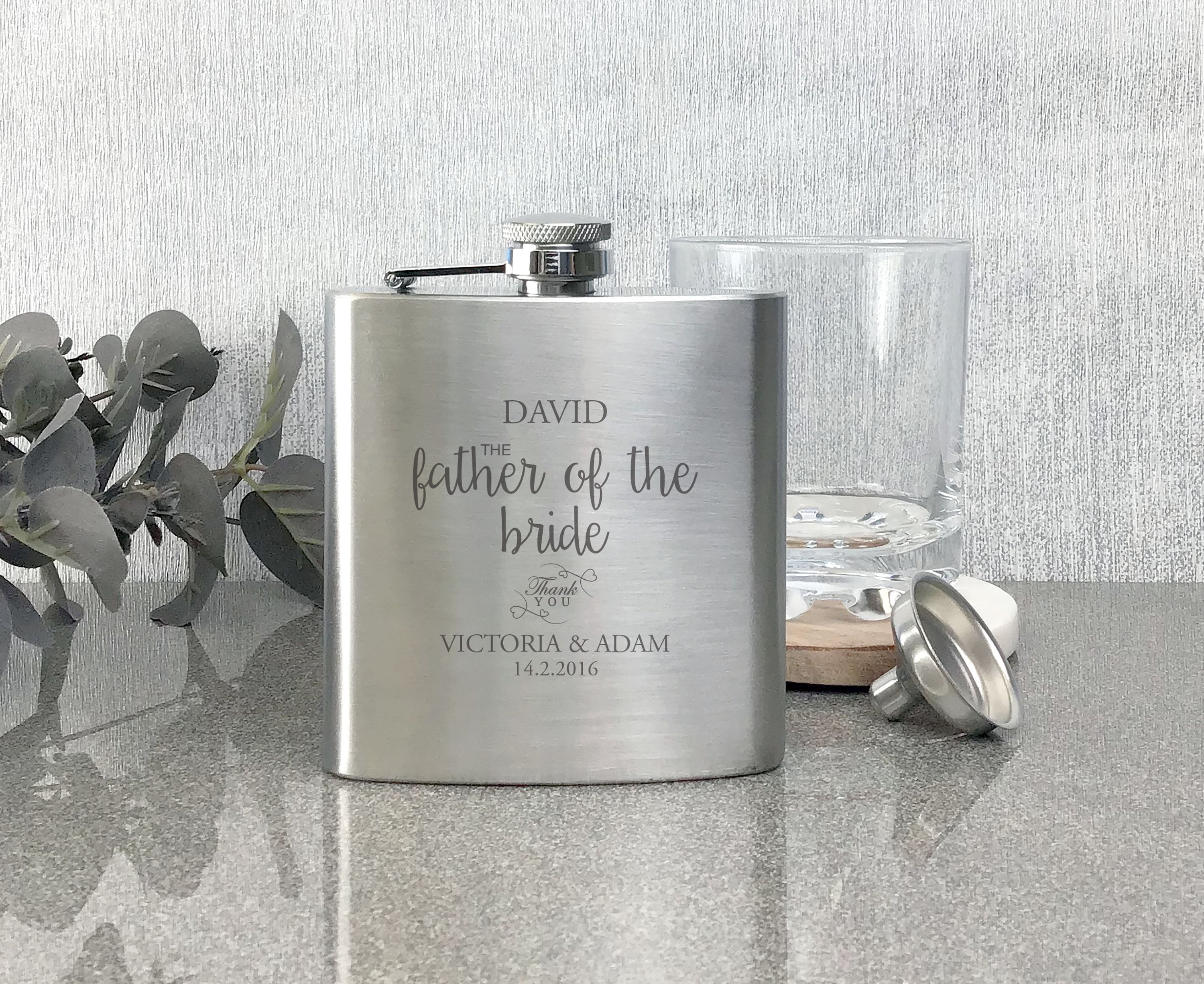 father of the bride hip flask