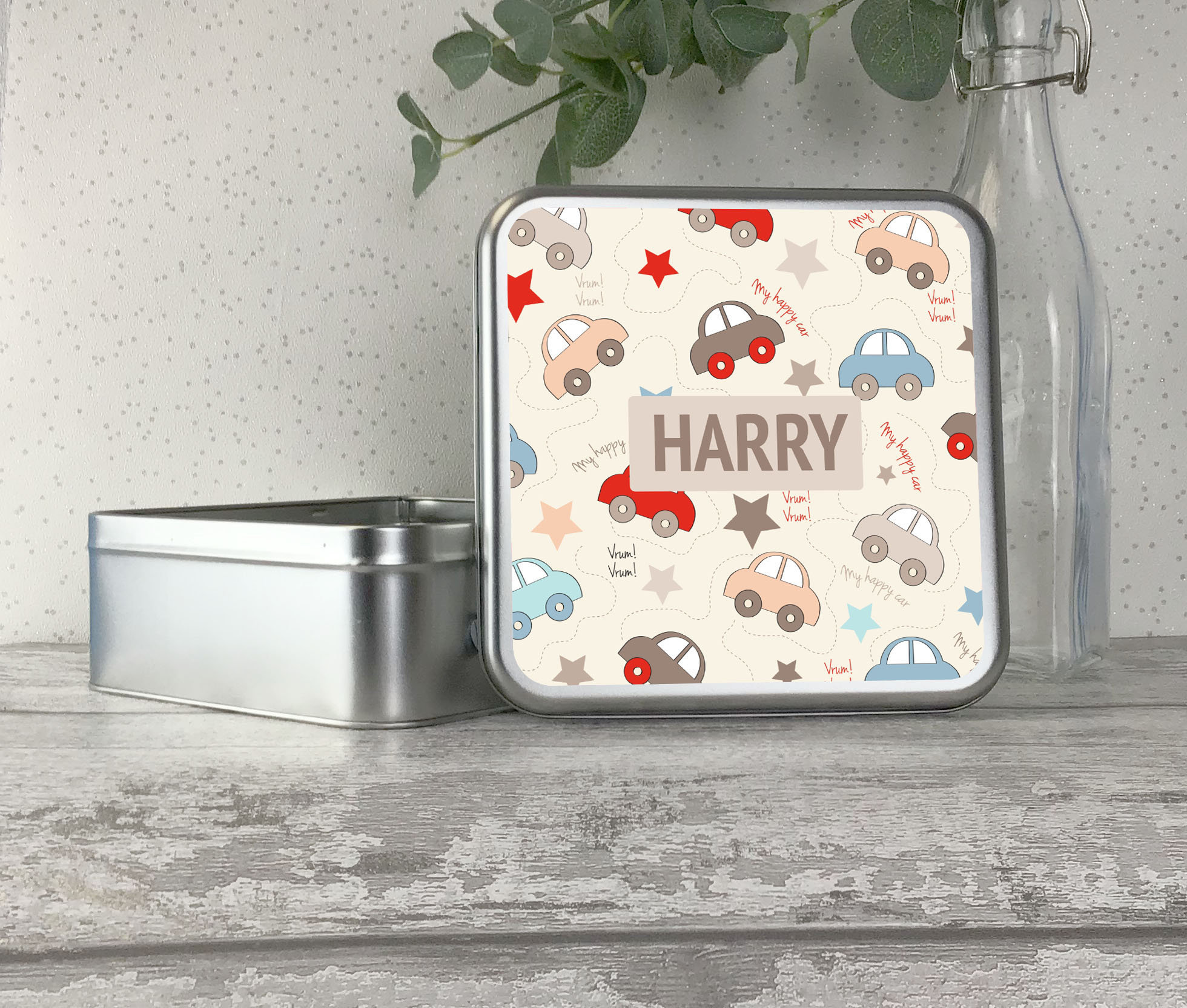 Personalised kids metal tin storage box gift idea biscuit Etsy