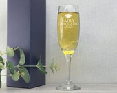 Engraved graduation champagne glass flute gift, mortar board, graduate celebrations - EFL-GR