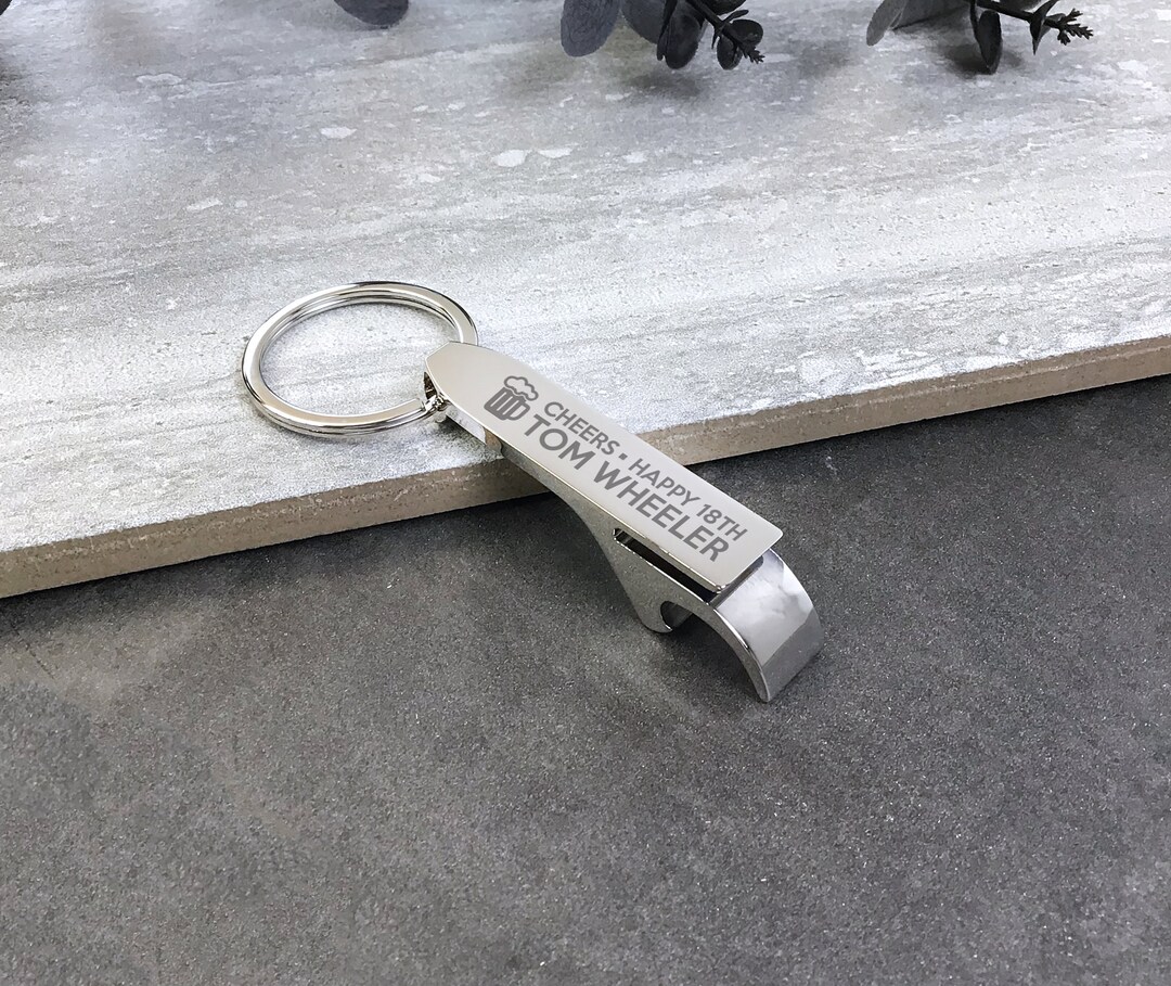 Personalised Engraved Birthday BOTTLE OPENER Keyring Gift Idea - Etsy UK