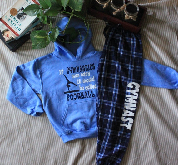 Gymnastics /"GYMNAST/" aqua//brown flannel shorts all size