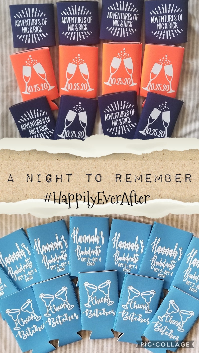 Custom Made TALL Koozies Custom Wedding TALL Can Coolers Etsy