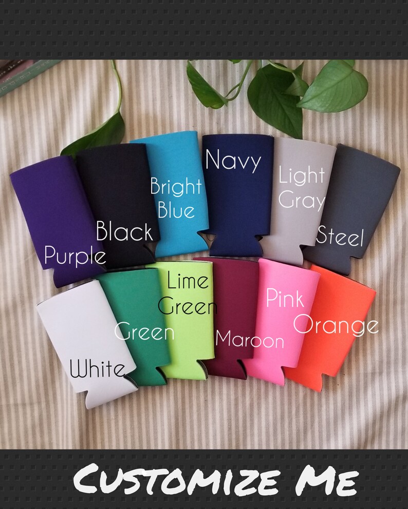Custom Made TALL Koozies Custom Wedding TALL Can Coolers Etsy