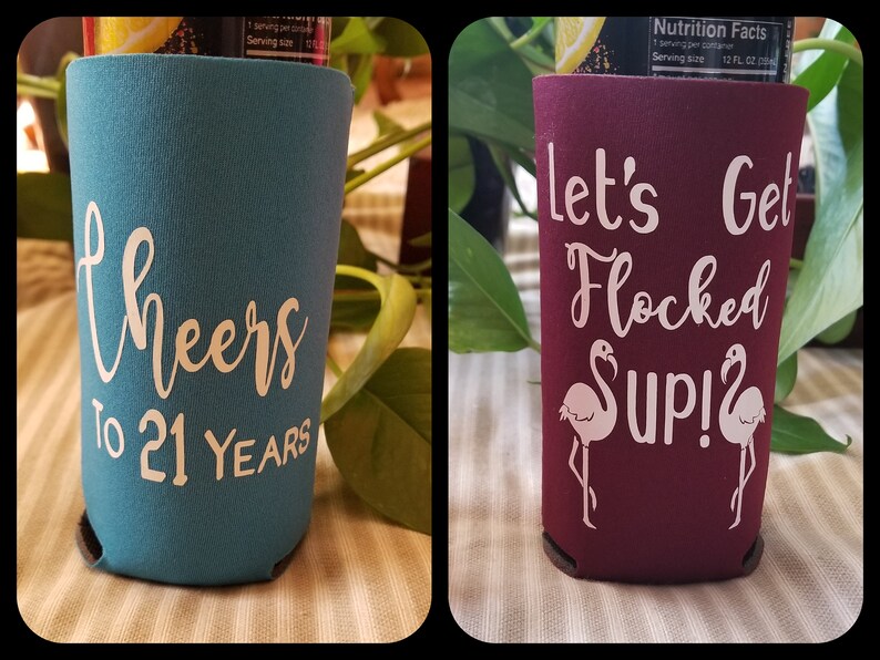 Custom Made TALL Koozies Custom Wedding TALL Can Coolers Etsy