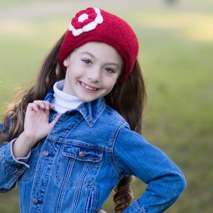 Cherry Wool Headband Ear Warmer for Girl, Handmade Crochet Headband with Flower for Winter - Ear Warmers for women - Wool Warmer Headband ,