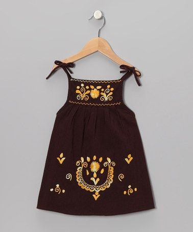 Embroidered Cotton Baby Pinafore Dress: Boho Summer Girl Outfit