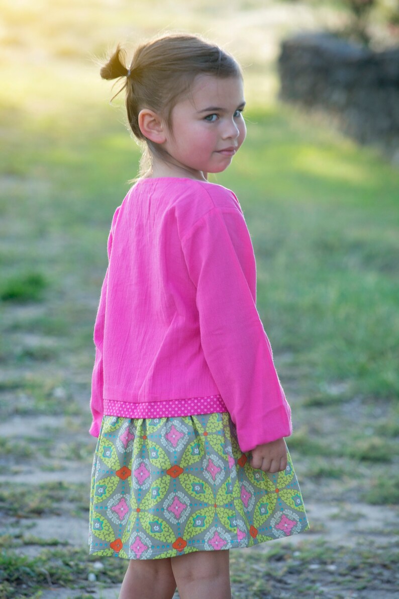 Geometric Hand Embroidered Cotton Dress for Girl