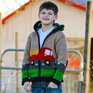 Witte wol handgebreide jongen herfst winter kabel gebreide trui Kleding Jongenskleding Babykleding voor jongens Truien Aran stijl handgemaakt met 100% wol 