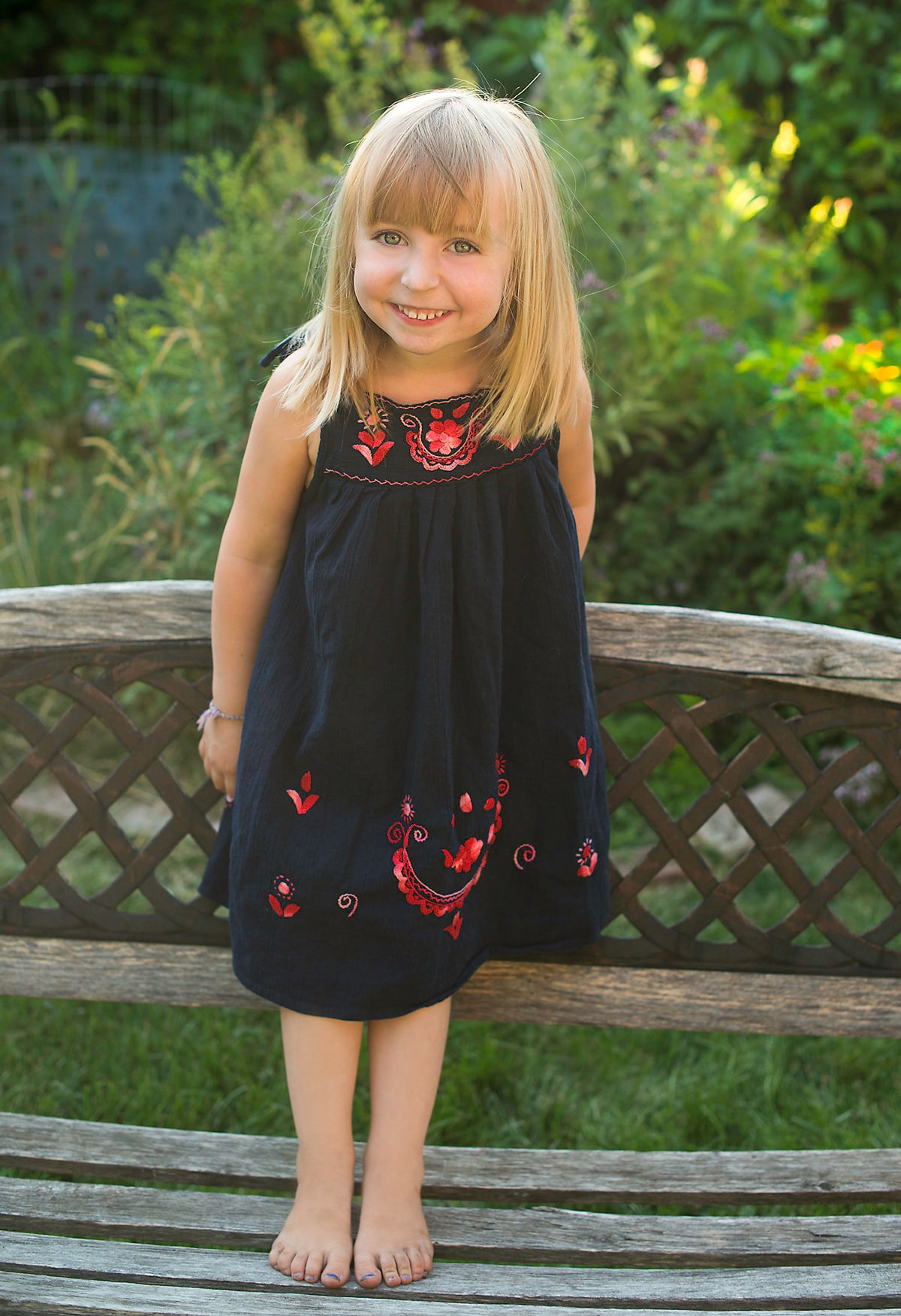 Embroidered Cotton Baby Pinafore Dress: Boho Summer Girl Outfit