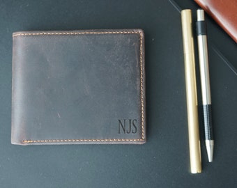 Leather Wallet - Bifold Wallet - Personalized Wallet - Mens Leather Wallet - Graduation Gift For Him - Fathers Day Gift - Engraved Wallet