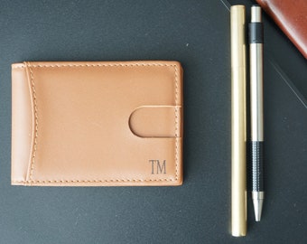 Leather Wallet - Bifold Wallet - Money Clip Wallet - Personalized Wallet - Mens Leather Wallet - Personalized Wallet - Engraved Wallet