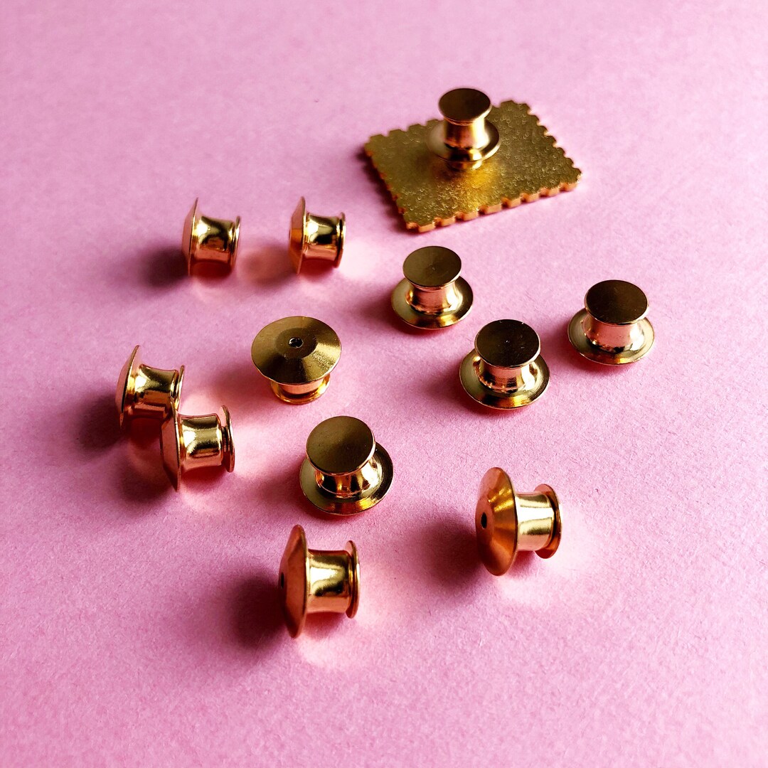 Gold Locking Pin Backs