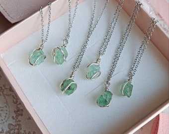 Ciondolo Smeraldo, Ciondolo Smeraldo grezzo, Ciondolo pietra grezza, Collana smeraldo, Ciondolo pietra verde, Ciondolo argento con pietra