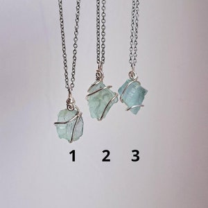 Silver Aquamarine Pendant, March Birthstone Necklace for Her, Raw Aquamarine necklace, Raw crystal necklace, Small crystal pendant