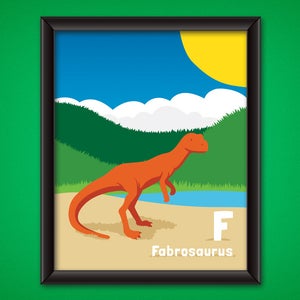 Fabrosaurus - descargar - dinosaurio Kids Room Decor - arte de la pared de Dino - vivero sala - alfabeto de dinosaurios - Dino Jurassic