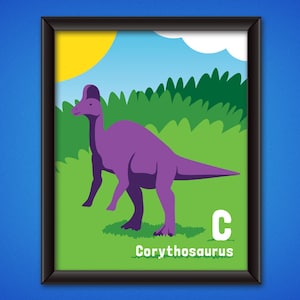 Corythosaurus - DIGITAL DOWNLOAD - Dinosaur Kids Room Decor - Dino Wall Art - Nursery Room
