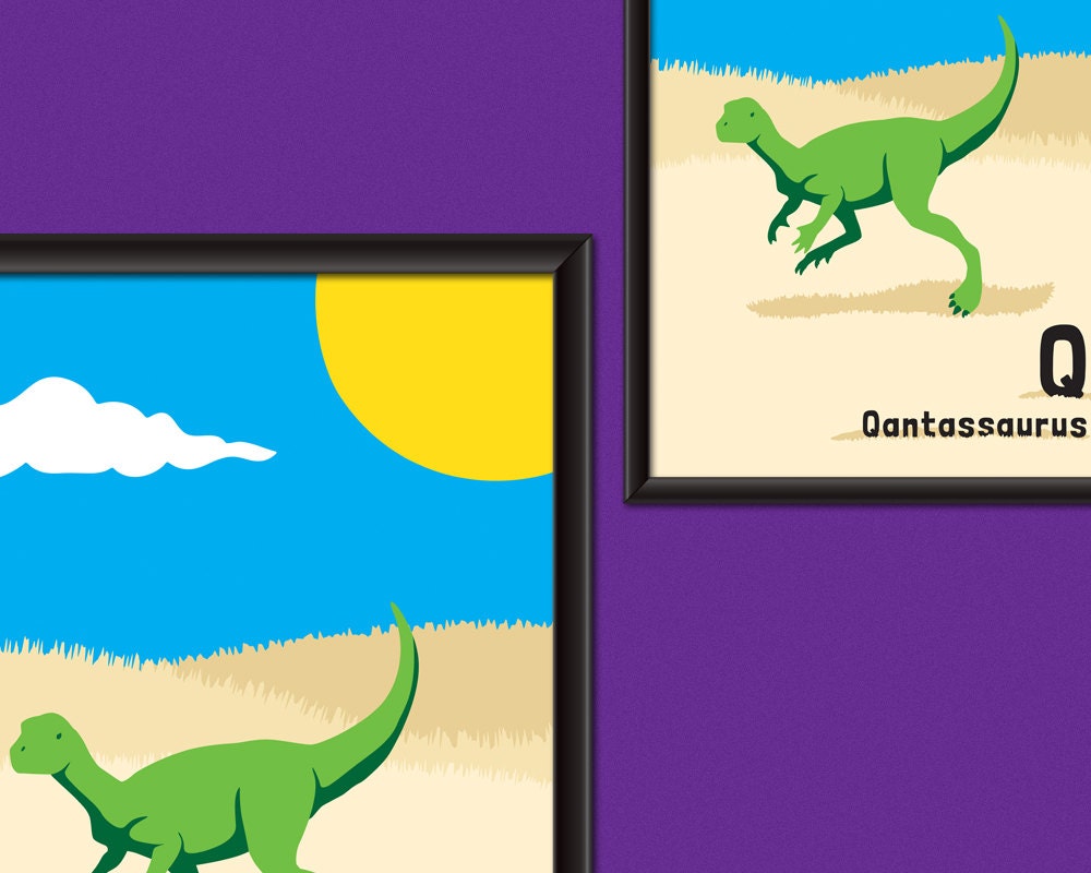 Quantassaurus Dinosaur Alphabet Poster - Qantassaurus- DIGITAL DOWNLOAD - Kids ...