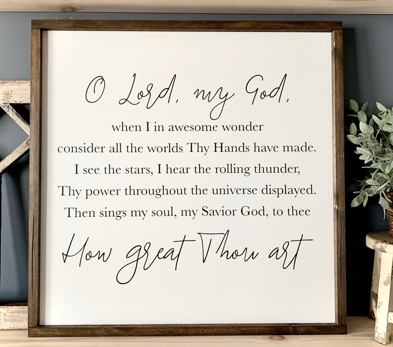 How Great Thou Art Hymn Signs Stuart Hine Hymn Hymnal Art Spiritual Home Decor Bible Wall Art