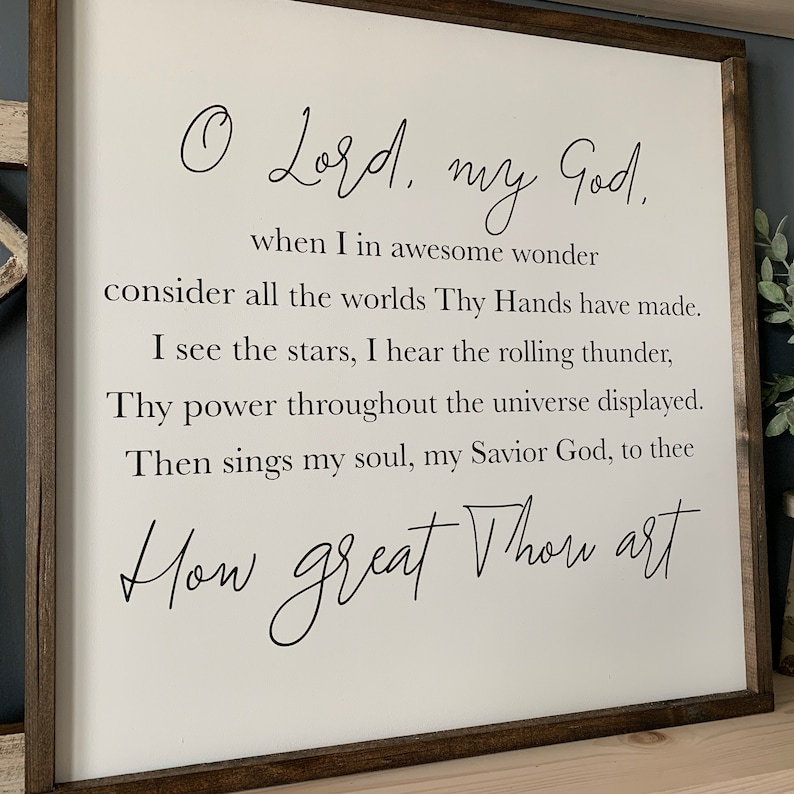 How Great Thou Art Hymn Signs Stuart Hine Hymn Hymnal Art Spiritual Home Decor Bible Wall Art