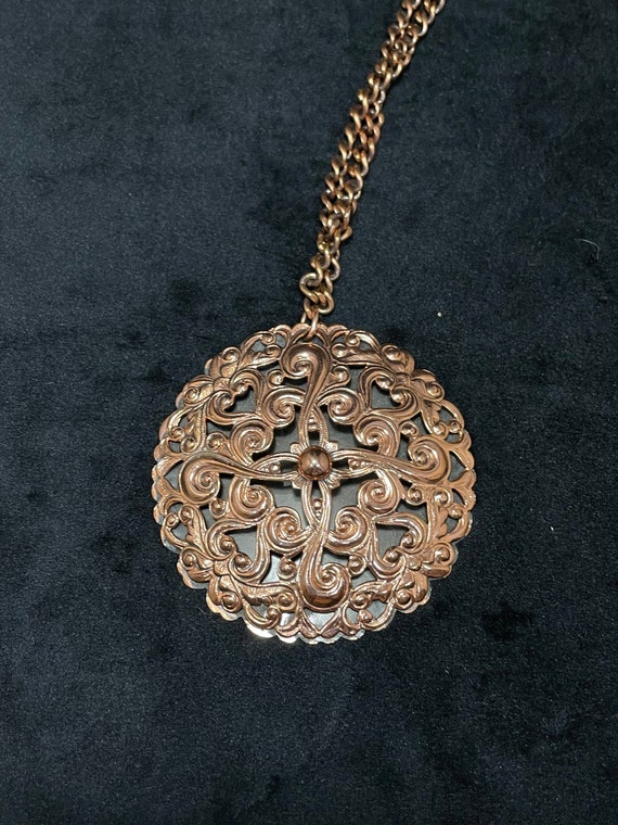Extra large Renoir Copper Pendant Necklace