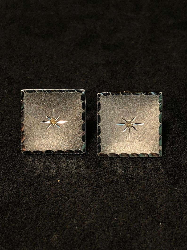 Sterling Silver & CZ Anson Cufflinks image 1